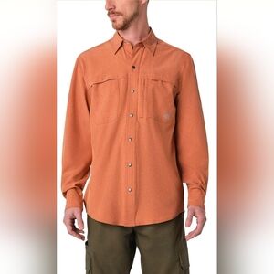 Dickies Men's Protect Cooling Long Sleeve Work Shirt 40 UPF 2XL Copper